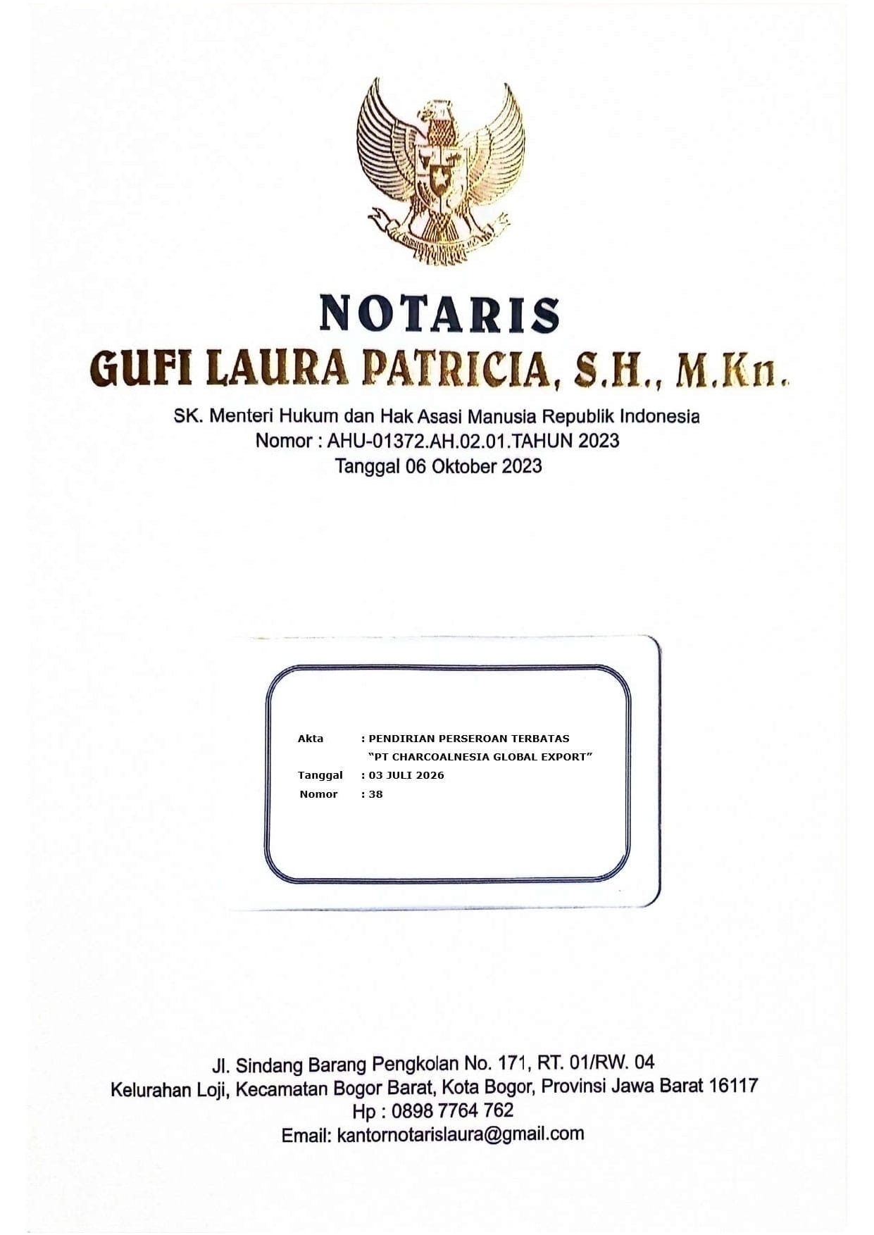 Deed of Establishment LLC